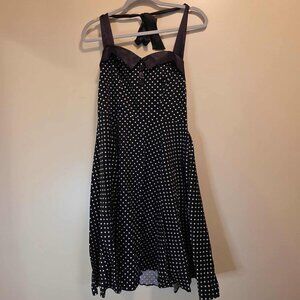 Dress Star Black /White Polka Dots Halter Corset Back Dress M